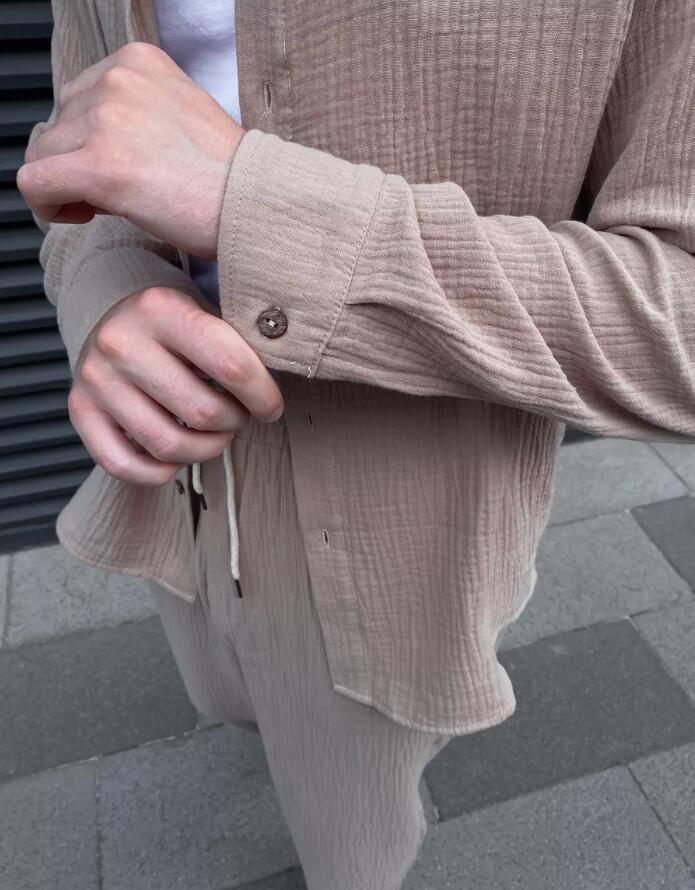 Men's Cotton Button Down Shirt and Trouser Co-ord