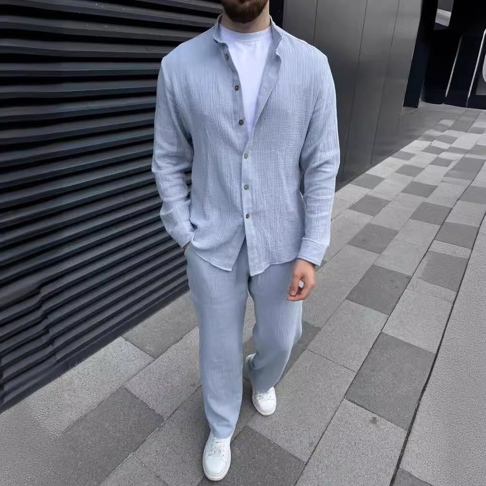 Men's Cotton Button Down Shirt and Trouser Co-ord