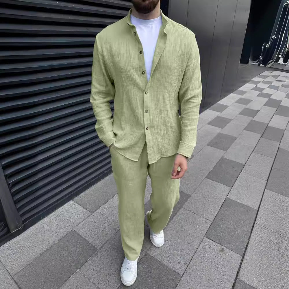 Men's Cotton Button Down Shirt and Trouser Co-ord