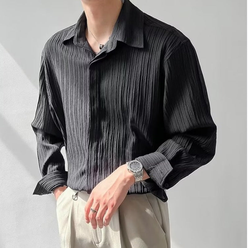 Long Sleeved Breathable Grooved Staple Shirt
