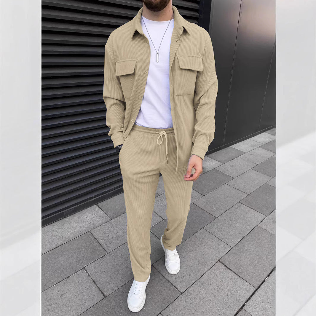 Men's Corduroy Long Sleeve Overshirt and Trousers Co-ord