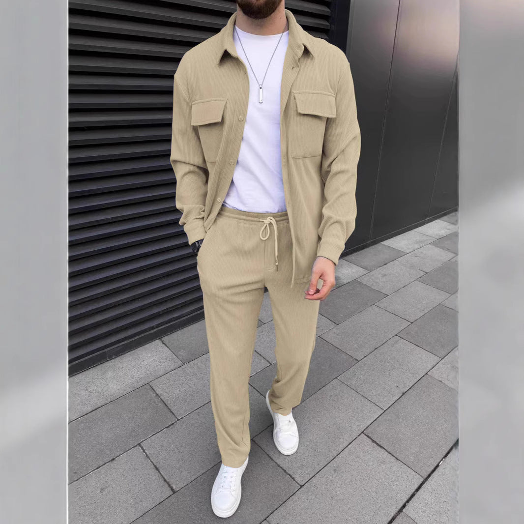 Men's Corduroy Long Sleeve Overshirt and Trousers Co-ord