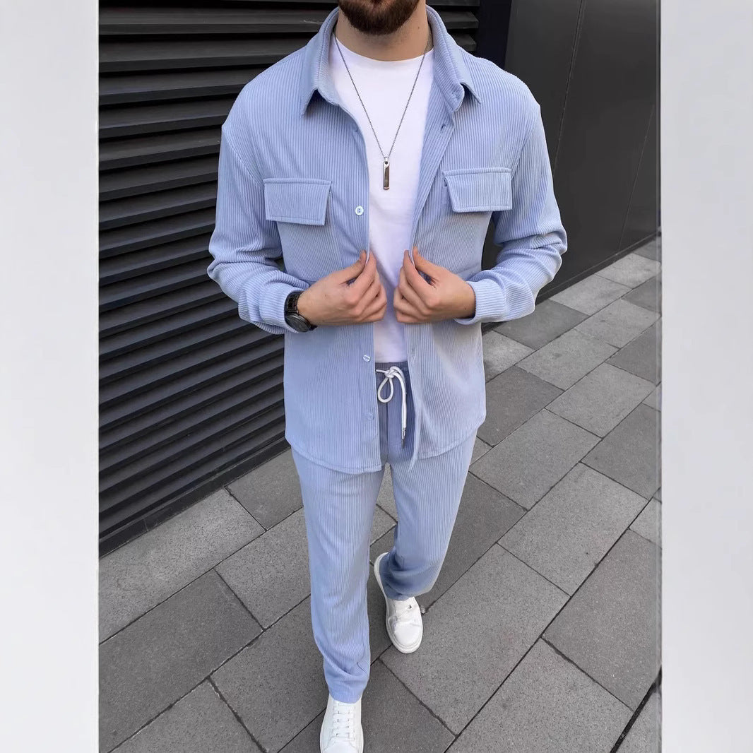 Men's Corduroy Long Sleeve Overshirt and Trousers Co-ord