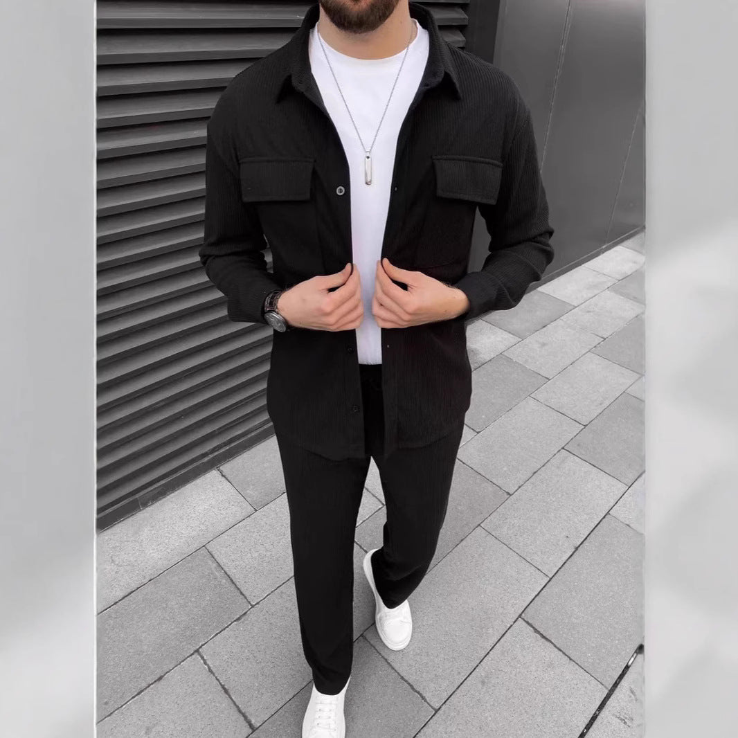 Men's Corduroy Long Sleeve Overshirt and Trousers Co-ord