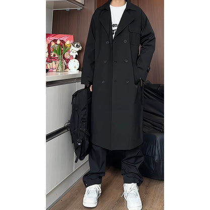 Long Korean Style Loose Fit Staple Trench