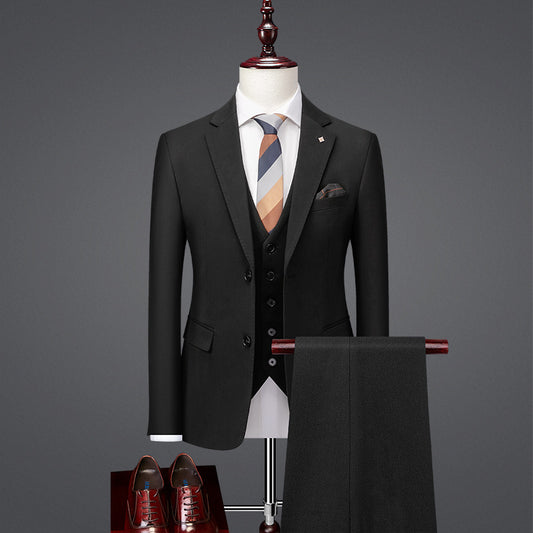 Slim Fit British Three Piece Wardrobe Essential Staple Suit