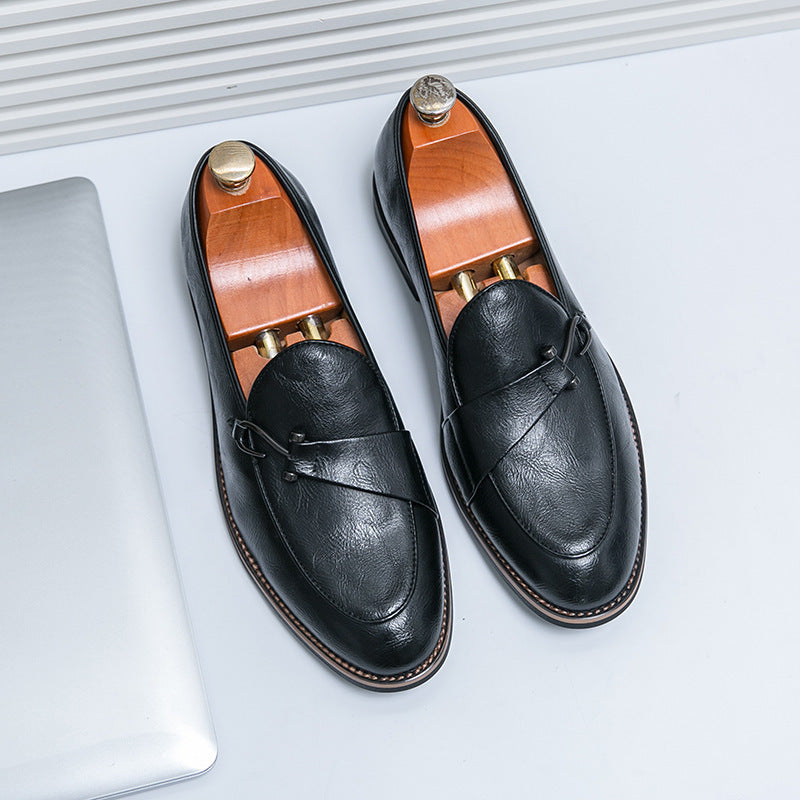 British Cross Latch Leather Slip On Style Staple Loafers