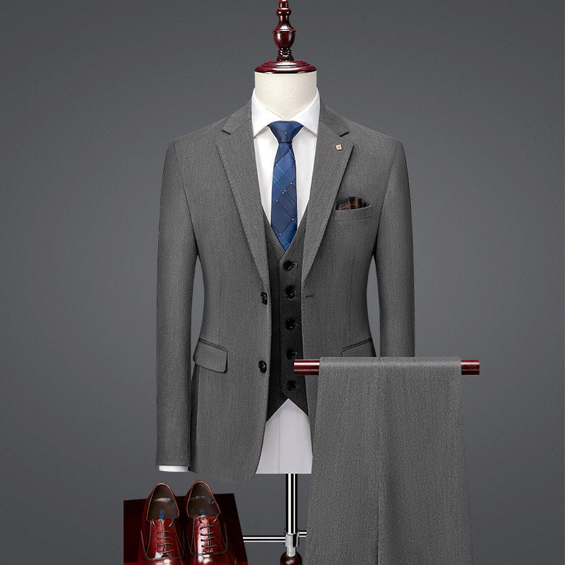 Slim Fit British Three Piece Wardrobe Essential Staple Suit