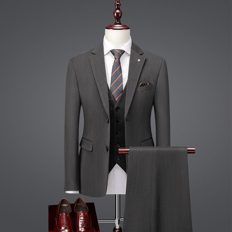 Slim Fit British Three Piece Wardrobe Essential Staple Suit