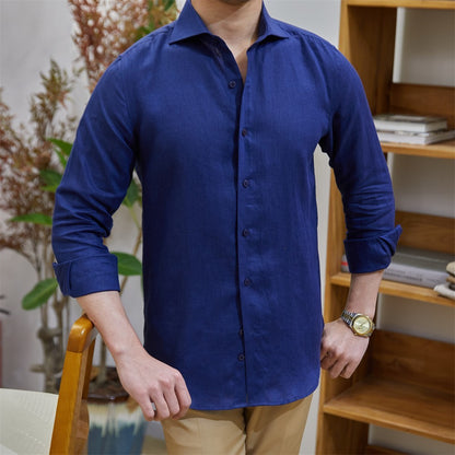 Cotton Linen Solid Staple Casual Shirt