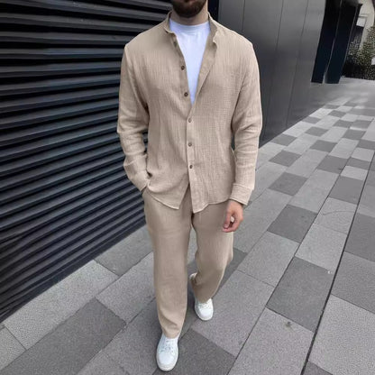 Men's Cotton Button Down Shirt and Trouser Co-ord