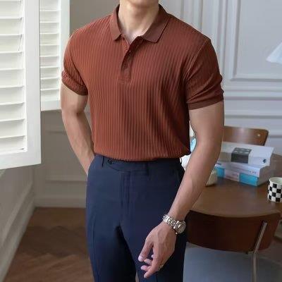 Thin Pinstripe Pleats Staple Polo