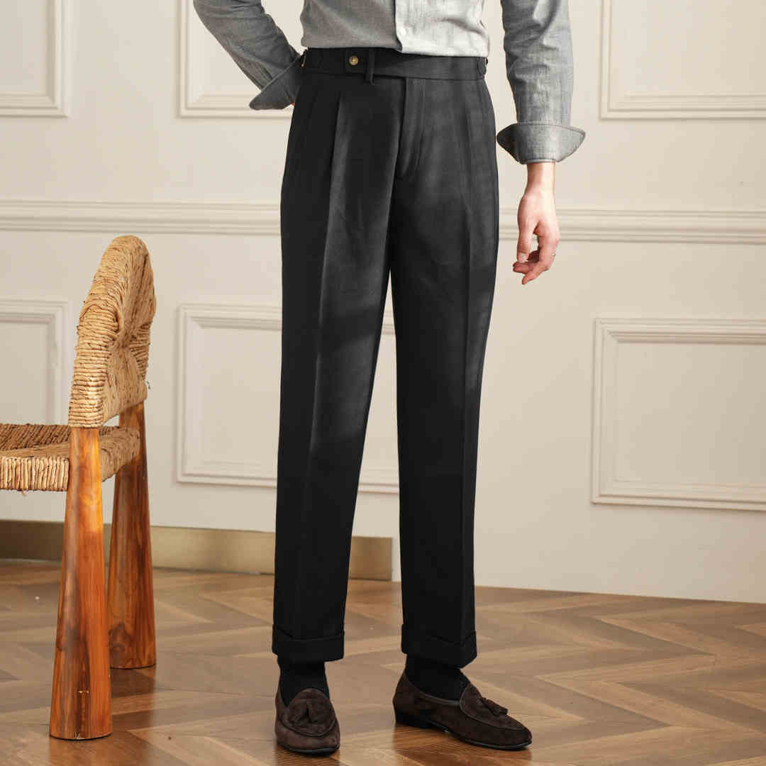 Business Retro Naples Draped Staple Pants