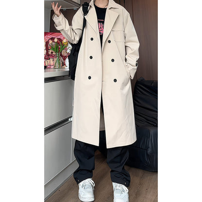 Long Korean Style Loose Fit Staple Trench