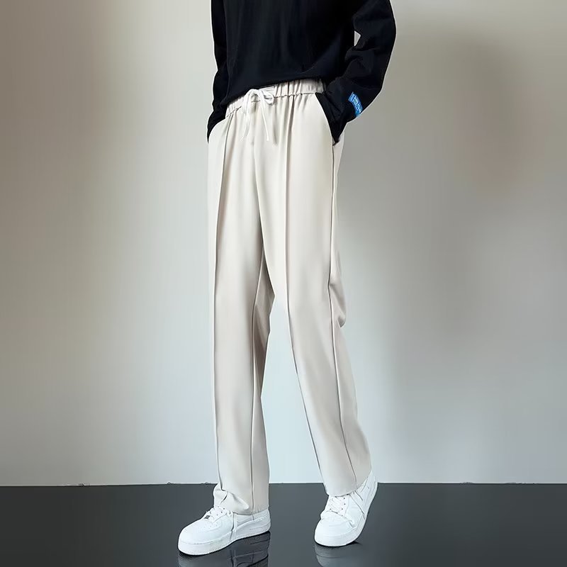 Slim Fit Casual Draping Staple Trouser