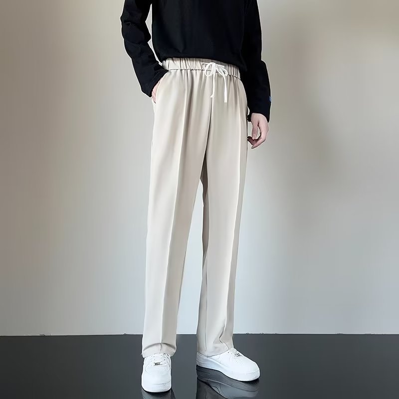 Slim Fit Casual Draping Staple Trouser