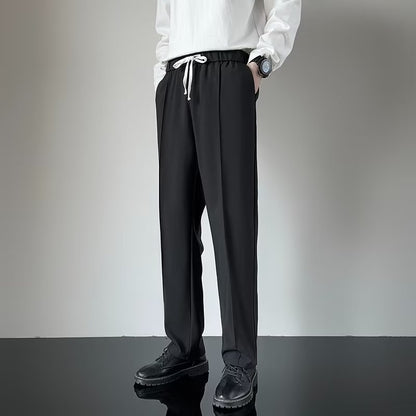 Slim Fit Casual Draping Staple Trouser