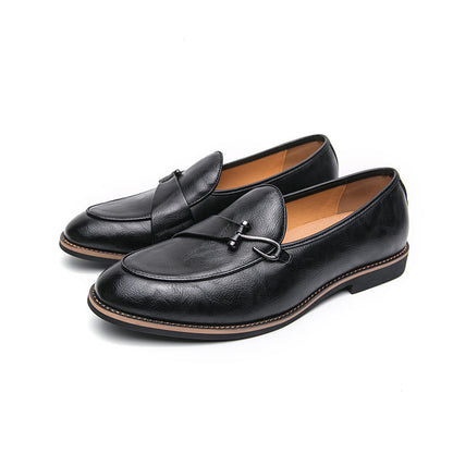 British Cross Latch Leather Slip On Style Staple Loafers