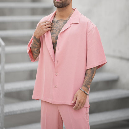 Men's Loose Shirt Casual Pants Two-piece Co-ord