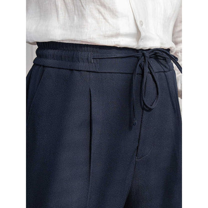 Breathable Single Pleated No-iron Drawstring Staple Pants