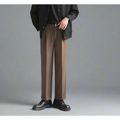 Men's Loose Straight Trousers Korean Style Staple Trousers