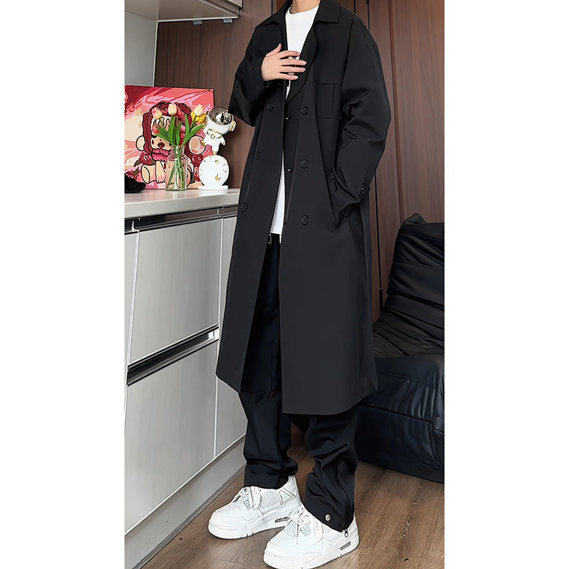 Long Korean Style Loose Fit Staple Trench