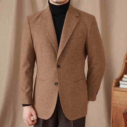 Brown Vintage Wool Slim Fit Staple Blazer