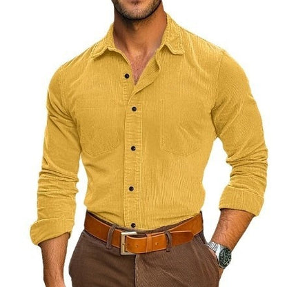 Corduroy Long Sleeve Button Staple Shirt