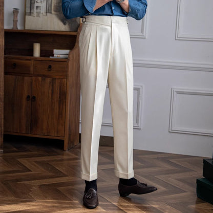 Autumn High Waist Straight Cross Latch Staple Pants