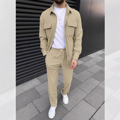 Men's Corduroy Long Sleeve Overshirt and Trousers Co-ord