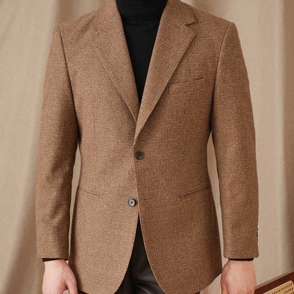 Brown Vintage Wool Slim Fit Staple Blazer