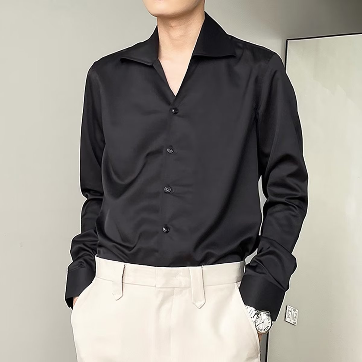 Spring And Autumn Korean Style Staple Shirt