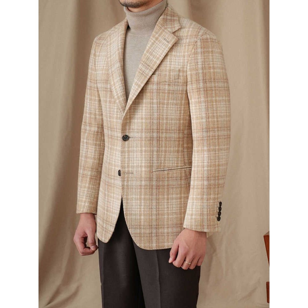 Vintage Jacquard Slim Fit Wool Blazer