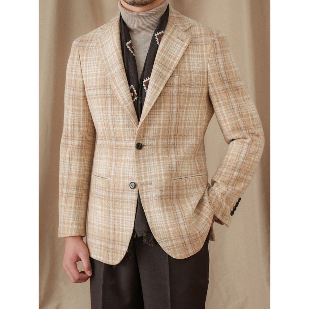 Vintage Jacquard Slim Fit Wool Blazer