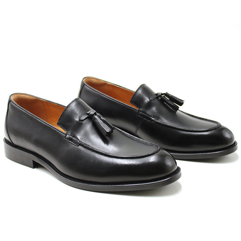 Vintage British Leather & Pigskin Tassel Loafers