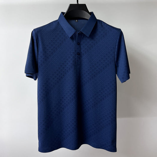 Silk Plaid Design Short Sleeve Staple Polo