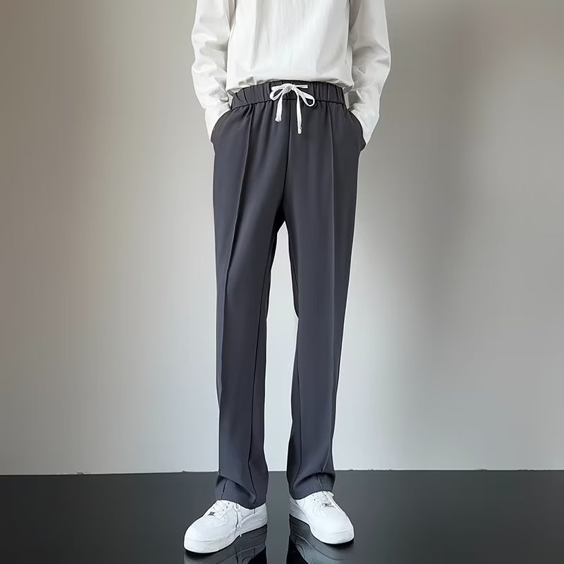 Slim Fit Casual Draping Staple Trouser