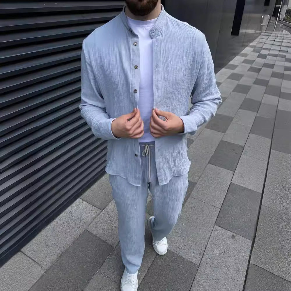 Men's Cotton Button Down Shirt and Trouser Co-ord