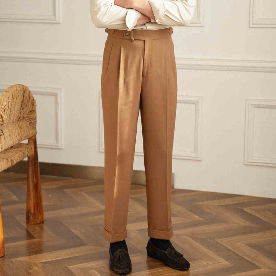 Business Retro Naples Draped Staple Pants