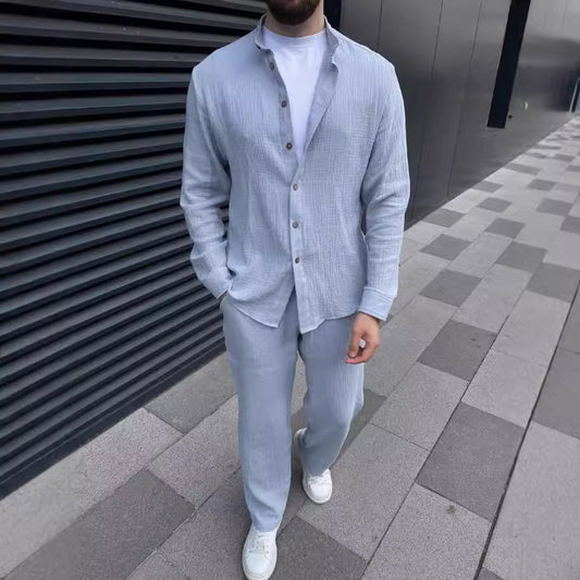 Men's Cotton Button Down Shirt and Trouser Co-ord