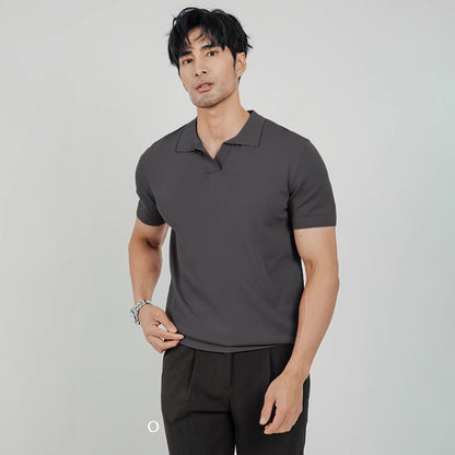 Wardrobe Essential Lapel Knitted Staple Polo Shirt