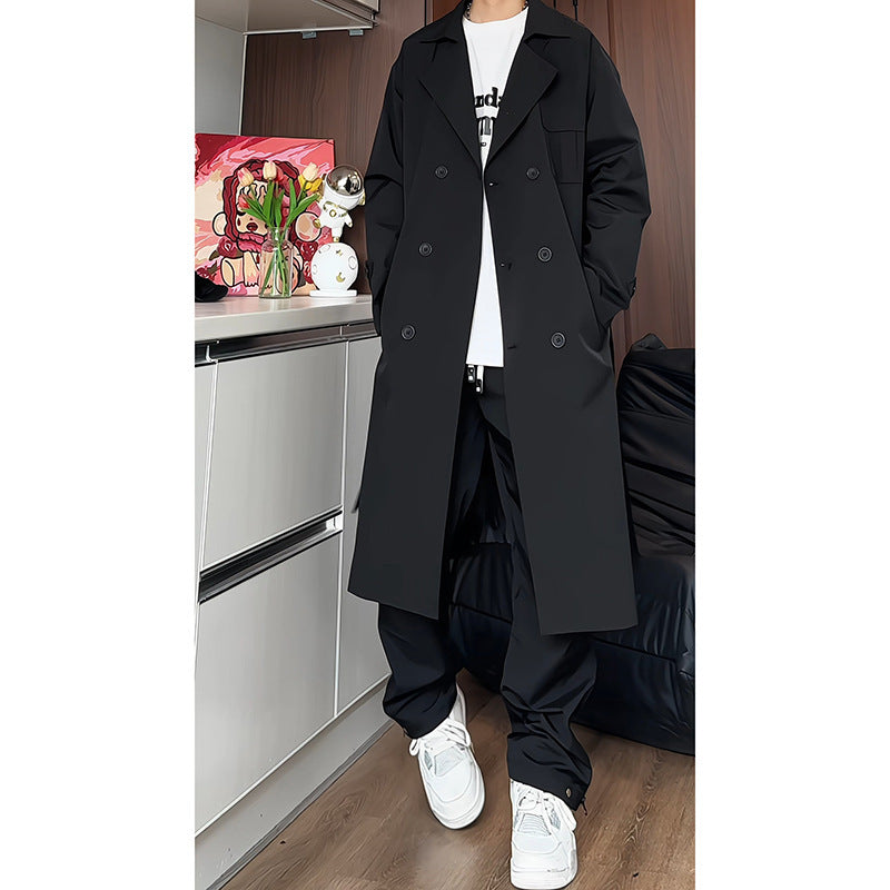 Long Korean Style Loose Fit Staple Trench