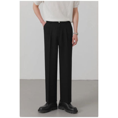 Men's Loose Straight Trousers Korean Style Staple Trousers