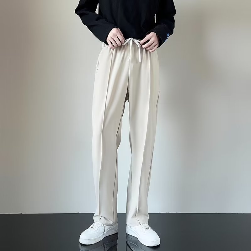 Slim Fit Casual Draping Staple Trouser