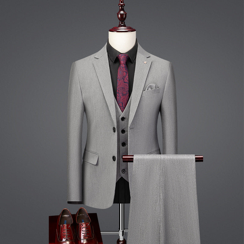 Slim Fit British Three Piece Wardrobe Essential Staple Suit